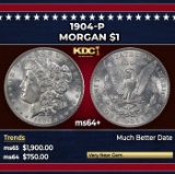 1904-p Morgan Dollar $1 Grades ms64+