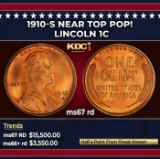 1910-s Lincoln Cent Near Top Pop! 1c ms67 rd SEGS