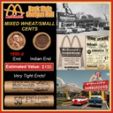 Lincoln Wheat Cent 1c Mixed Roll Orig Brandt McDonalds Wrapper, 1956-d end, Indian other end