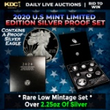 RARE 2020 United States Mint Limited Edition Silver Proof Set 8 coins, Over 2.25oz Of Silver low min