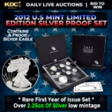 ***RARE First Year Of Issue 2012 United States Mint Limited Edition Silver Proof Set 8 coins, Over 2