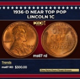 1936-d Lincoln Cent Near Top Pop 1c ms67 rd SEGS