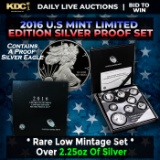RARE 2016 United States Mint Limited Edition Silver Proof Set 8 coins, Over 2.25oz Of Silver low min