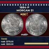 1884-p Morgan Dollar $1 Grades ms65+