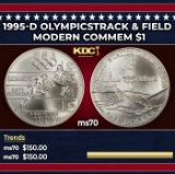 1995-d OlympicsTrack & Field Modern Commem Dollar $1 ms70 SEGS
