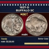 1927-d Buffalo Nickel 5c ms64 SEGS