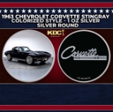 1963 Chevrolet Corvette Stingray Colorized Style - 1 oz Silver Round Round