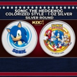 Sonic The Hedgehog Colorized Style - 1 oz Silver Round Round