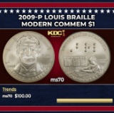 2009-P Louis Braille Modern Commem Dollar $1 ms70 SEGS