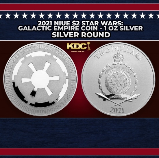 2021 Niue $2 Star Wars: Galactic Empire Coin - 1 oz Silver Round Round