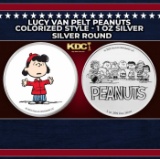 Lucy Van Pelt Peanuts Colorized Style - 1 oz Silver Round Round