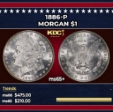 1886-p Morgan Dollar $1 Grades ms65+