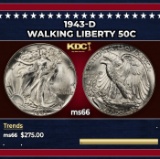 1943-d Walking Liberty Half Dollar 50c Grades ms66