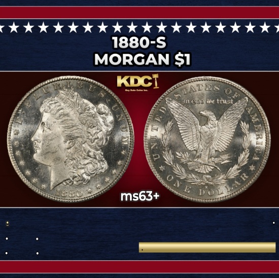 1880-s Morgan Dollar $1 Grades ms63+