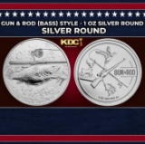 Gun & Rod (Bass) Style - 1 oz Silver Round Round