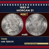 1883-p Morgan Dollar $1 Grades ms65