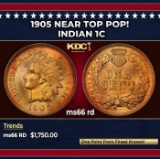 1905 Indian Cent Near Top Pop! 1c ms66 rd SEGS