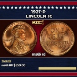 1927-p Lincoln Cent 1c Grades ms66 rd