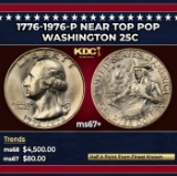 1776-1976-p Washington Quarter Near Top Pop 25c ms67+ SEGS