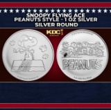 Snoopy Flying Ace Peanuts Style - 1 oz Silver Round Round