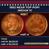 1903 Indian Cent Near Top Pop! 1c ms67 rd SEGS