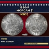 1880-p Morgan Dollar $1 Grades ms65