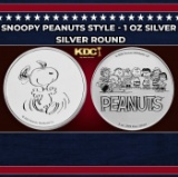 Snoopy Peanuts Style - 1 oz Silver Round Round