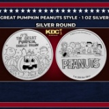 Great Pumpkin Peanuts Style - 1 oz Silver Round Round