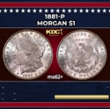 1881-p Morgan Dollar $1 Grades ms62+