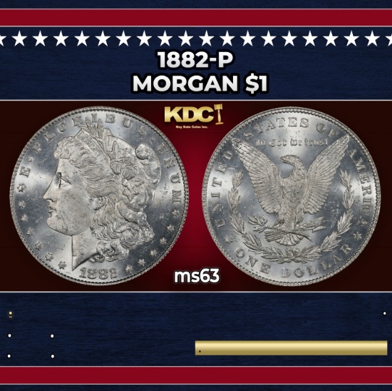 1882-p Morgan Dollar $1 Grades ms63