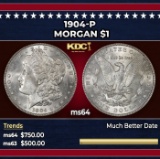 1904-p Morgan Dollar $1 Grades ms64