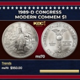 1989-d Congress Modern Commem Dollar $1 ms70 SEGS