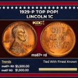 1929-p Lincoln Cent TOP POP! 1c ms67+ rd SEGS