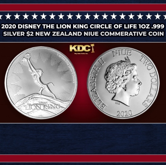 2020 Disney The Lion King Circle of Life 1oz .999 Silver $2 New Zealand Niue Commerative Coin Grades