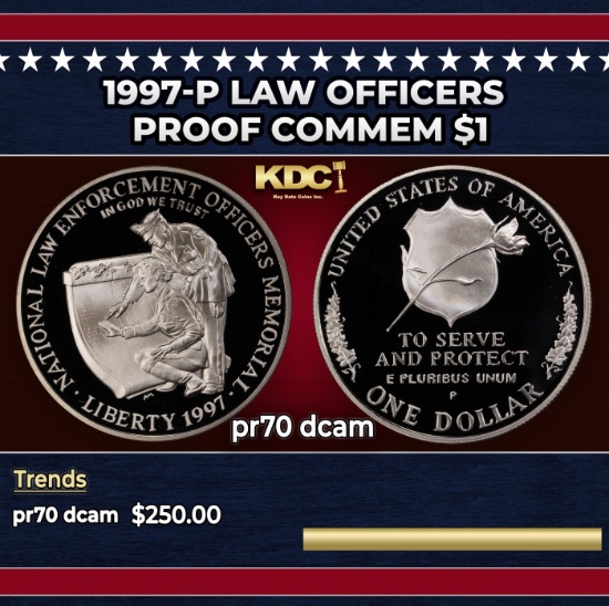 1997-P Law Officers Proof Modern Commem Dollar $1 pr70 dcam SEGS