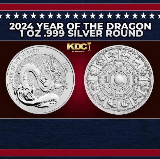 2024 Year of the Dragon 1 oz .999 Silver Round Round