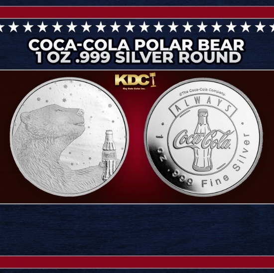 Coca-Cola Polar Bear 1 oz .999 Silver Round Round