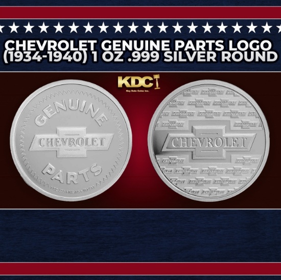 Chevrolet Genuine Parts Logo (1934-1940) 1 oz .999 Silver Round Round