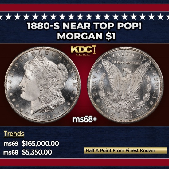 1880-s Morgan Dollar Near Top Pop! $1 ms68+ SEGS