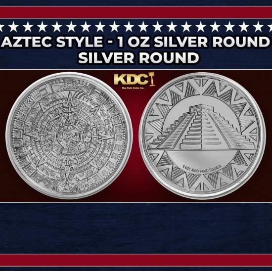Aztec Temple - 1 oz Silver Round Round