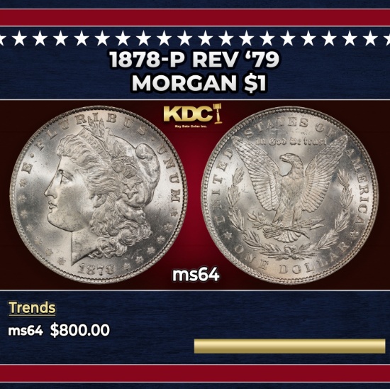 1878-p Rev '79 Morgan Dollar $1 Grades ms64