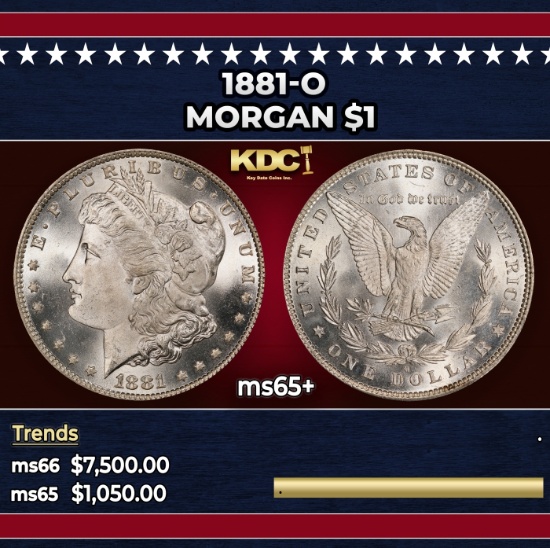 1881-o Morgan Dollar $1 ms65+ SEGS