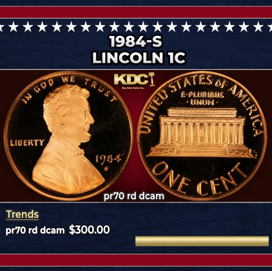 1984-s Proof Lincoln Cent 1c pr70 rd dcam SEGS