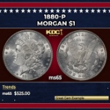 1880-p Morgan Dollar $1 Grades ms65