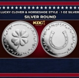 Lucky Clover & Horseshoe Style - 1 oz Silver Round Round