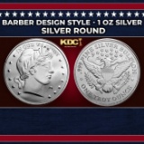 Barber Design Style - 1 oz Silver Round Round