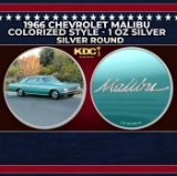 1966 Chevrolet Malibu Colorized Style - 1 oz Silver Round Round