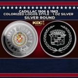 Cadillac 1906 & 1963 Colorized Logos Style - 1 oz Silver Round Round