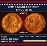 1929-s Lincoln Cent Near Top Pop! 1c ms66+ rd SEGS