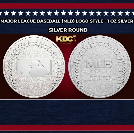 Major League Baseball (MLB) Logo Style - 1 oz Silver Round Round
